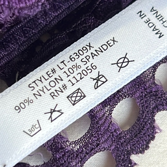 DK PURPLE LACE HALTER STRETCH BRALETTE 1X 2X 3X new lightweight plus - Picture 3 of 11